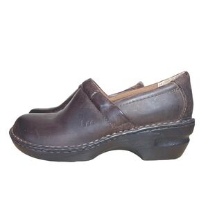 b.o.c. Born Concept Dark Brown Leather Clogs‎ Mules Womens 10M C45723 CBTG18
